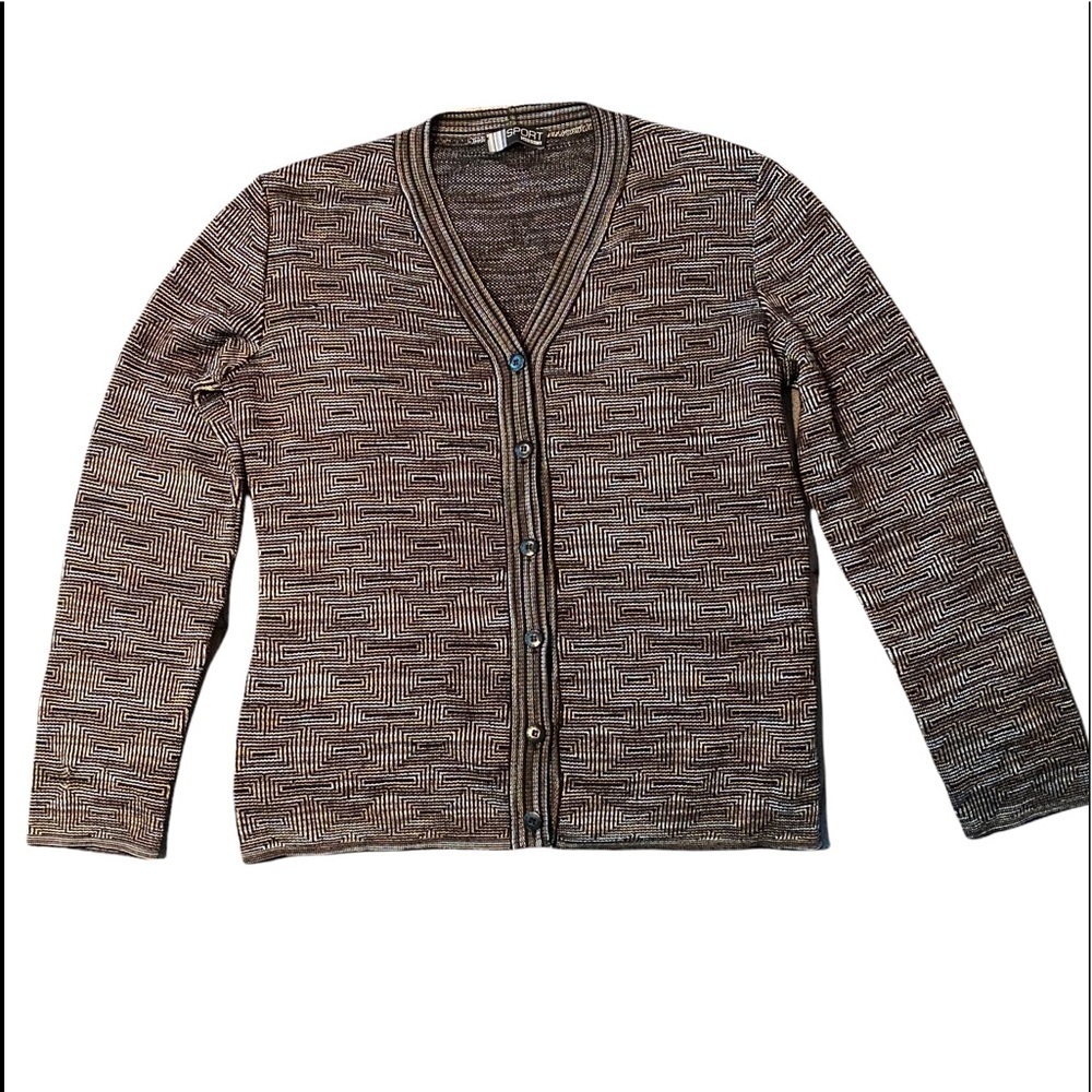 Sport Missoni Geometric Knit Cardigan | Wool Blend | Made in Italy | Luxe Design